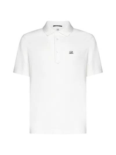 C.p. Company C. P. Company Man Polo Shirt White Size S Cotton, Polyamide In White
