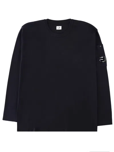 C.p. Company C. P. Company Long Sleeve Crewneck Sweatshirt With Sleeve Pocket In Black