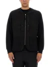 C.p. Company Zip Sweatshirt With Button And Patchwork In Black