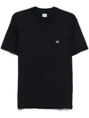 C.p. Company Blue T-shirt With Logo Printed On The Front In Blue