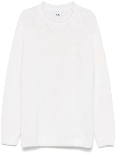 C.p. Company Cable-knit Sweater In Gauzewhite
