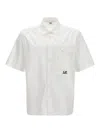 C.p. Company Logo Cotton Poplin Shirt In White