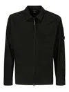 C.p. Company C.p.company Organic Gabardine Full Zip Overshirt In Black