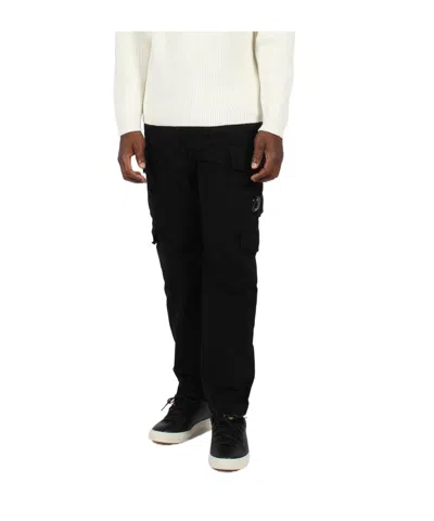 C.p. Company Canvas Cargo Pants In Black