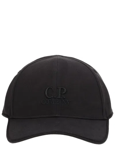 C.p. Company Cappello In Gabardine Di Cotone In Black