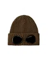 C.p. Company C.p.company Extrafine Merino Wool Goggle Beanie In Brown