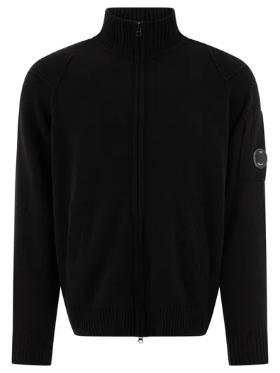 C.p. Company Light-fleece Half-zip Sweatshirt In Black