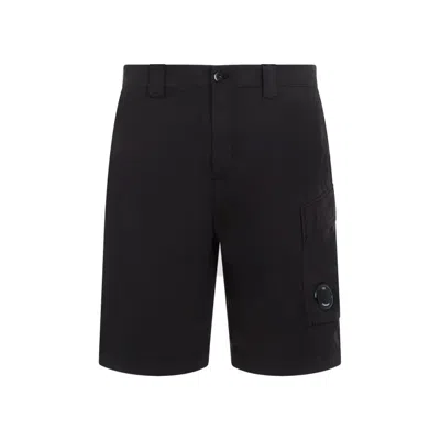 C.p. Company Cargo Black Cotton Shorts