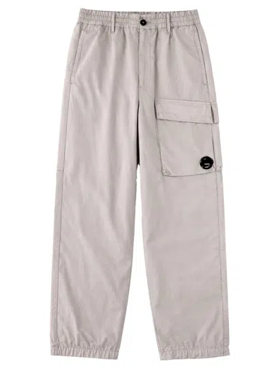 C.p. Company Cargo Boxy Elastic Waistband Pants In Gray