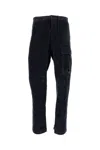 C.p. Company Stretch Cotton Velveteen Pants With Belt Loops In Blue
