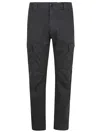 C.p. Company Streamlined Black Cargo Pants With Functional Pockets And Logo Detail In Black