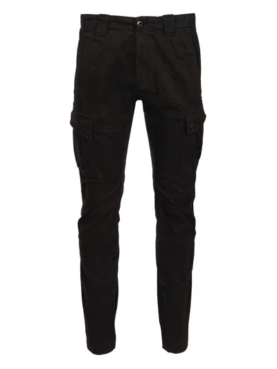 C.p. Company Cargo Pant In Stretch Satin Trousers Black