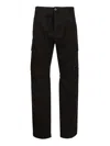 C.p. Company Cargo Pant In Stretch Satin Trousers Black