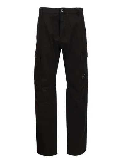 C.p. Company Cargo Pant In Stretch Satin Trousers Black