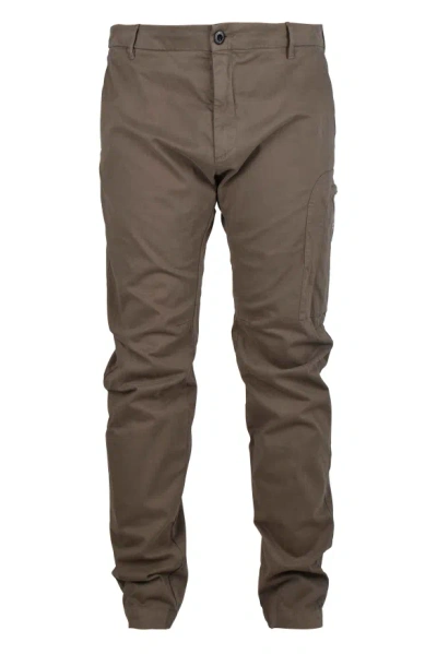 C.p. Company Logo-patch Tapered Cargo Pants In Brown