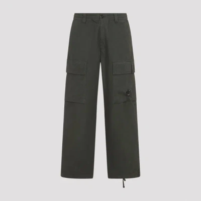 C.p. Company Cargo Trousers With Distinctive Lens Detail And Adjustable Hem In Black