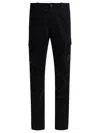 C.p. Company Signature Lens Straight-leg Cargo Pants In Black