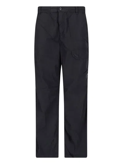 C.p. Company Straight-leg Cargo Pants With Distinctive Lens Detail In Black