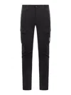 C.p. Company Stretch Sateen Slim Cargo Pants In Black