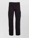 C.p. Company Satin Cargo Pants With Functional Pockets In Black