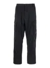 C.p. Company Black Pants With Cargo Pockets And Lens Motif On The Leg In Cotton Man In Black