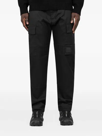 C.p. Company Cargo Patch-pocket Trousers In Black