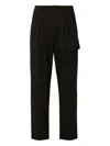 C.p. Company Cargo Pleated Trousers In Black