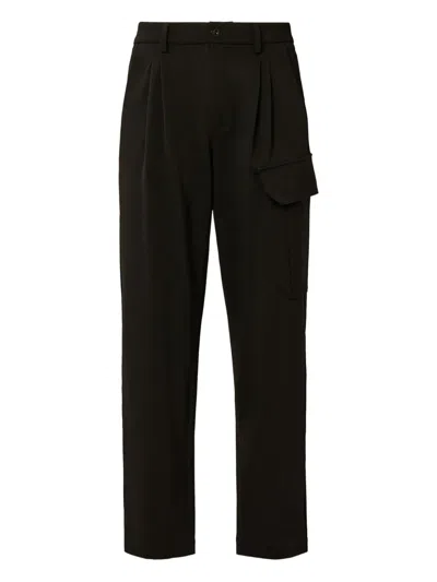 C.p. Company Cargo Pleated Trousers In Black