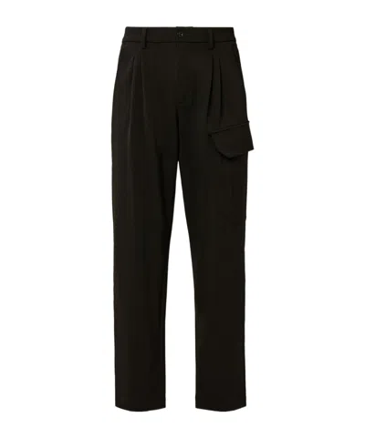 C.p. Company Cargo Pleated Trousers In Black