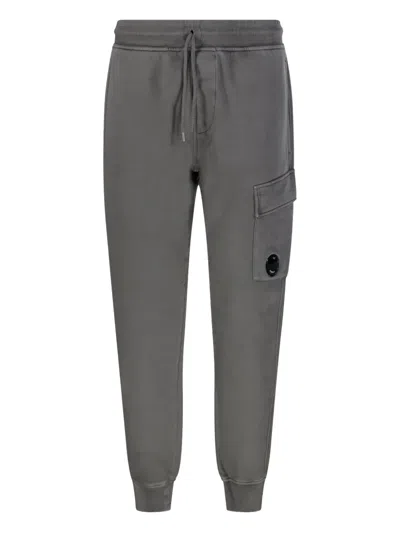 C.p. Company Cargo Pocket Drawstring Trousers In Black