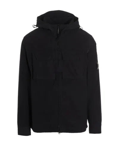 C.p. Company Cargo-pocket Hooded Jacket In Black