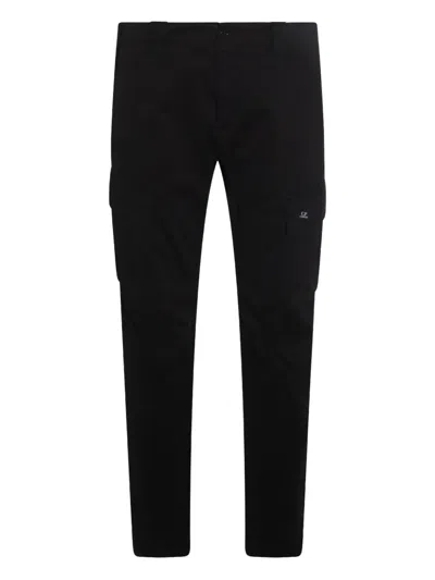 C.p. Company Cargo Pocket Trousers In Black