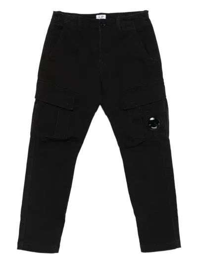 C.p. Company Kids' Cargo-pocket Trousers In Black