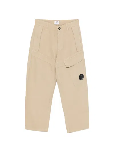 C.p. Company Kids' Cargo Pocket Trousers In Neutral