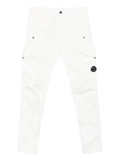 C.p. Company Cargo Pocket Trousers In White