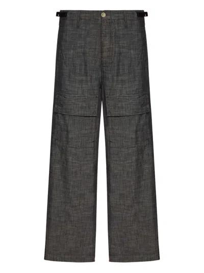 C.p. Company Cargo Pocket Wide-leg Trousers In Blue