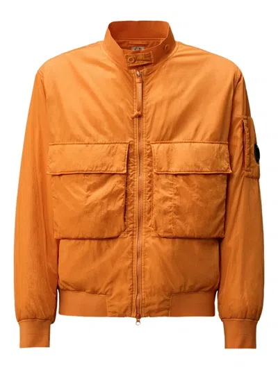 C.p. Company Cargo-pocket Zip-up Jacket In Gold