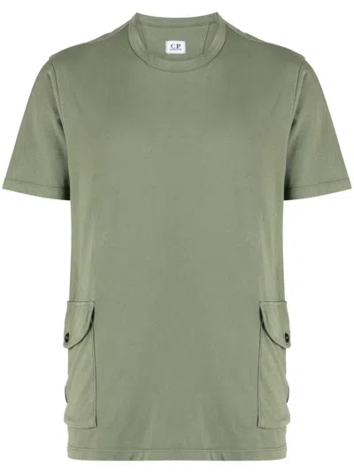 C.p. Company Cargo-pockets Cotton T-shirt In Green