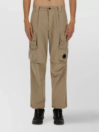 C.p. Company Cargo Pockets Utility Trousers In Neutral