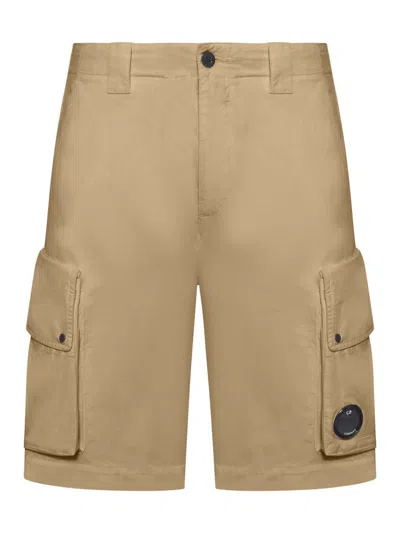 C.p. Company Beige 50 Fili Stretch Cargo Bermuda Shorts In Gray