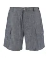 C.p. Company C.p.company Cargo Shorts In Chambray In Gray