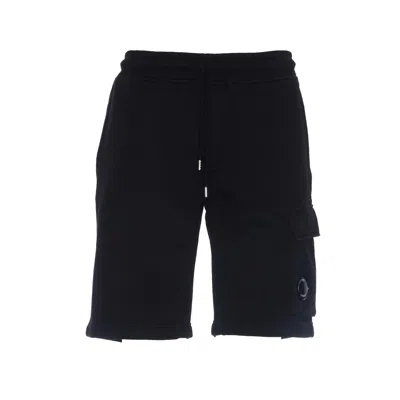 C.p. Company Cargo Shorts With Adjustable Drawstring In Black