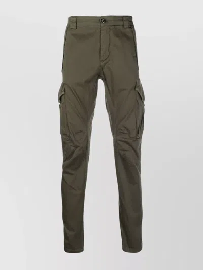 C.p. Company Cargo Stretch-cotton Trousers With Multiple Pockets In Green
