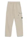 C.p. Company Regular Fit Cotton Linen Pants In Brown