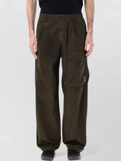 C.p. Company Cargo Trousers Microreps Fabric Side And Back Pockets In Green
