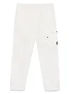 C.p. Company Regular Fit Cotton Linen Pants In White
