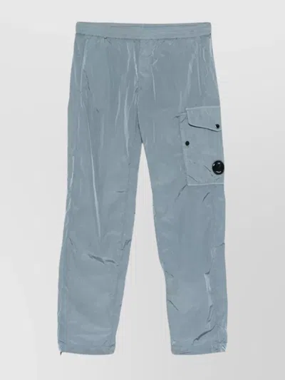 C.p. Company Cargo Trousers With Button Detail And Elasticated Waistband In Grey