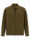 C.p. Company Brown Minimalist Casual Jacket With Unique Lens Detail In Brown