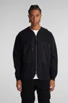 C.p. Company Zip Sweatshirt With Button And Patchwork In Black