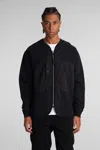 C.p. Company Zip Sweatshirt With Button And Patchwork In Black